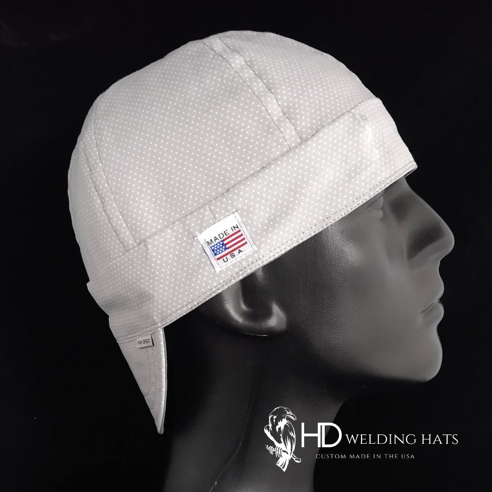Gray Pin Dot Welding Hat
